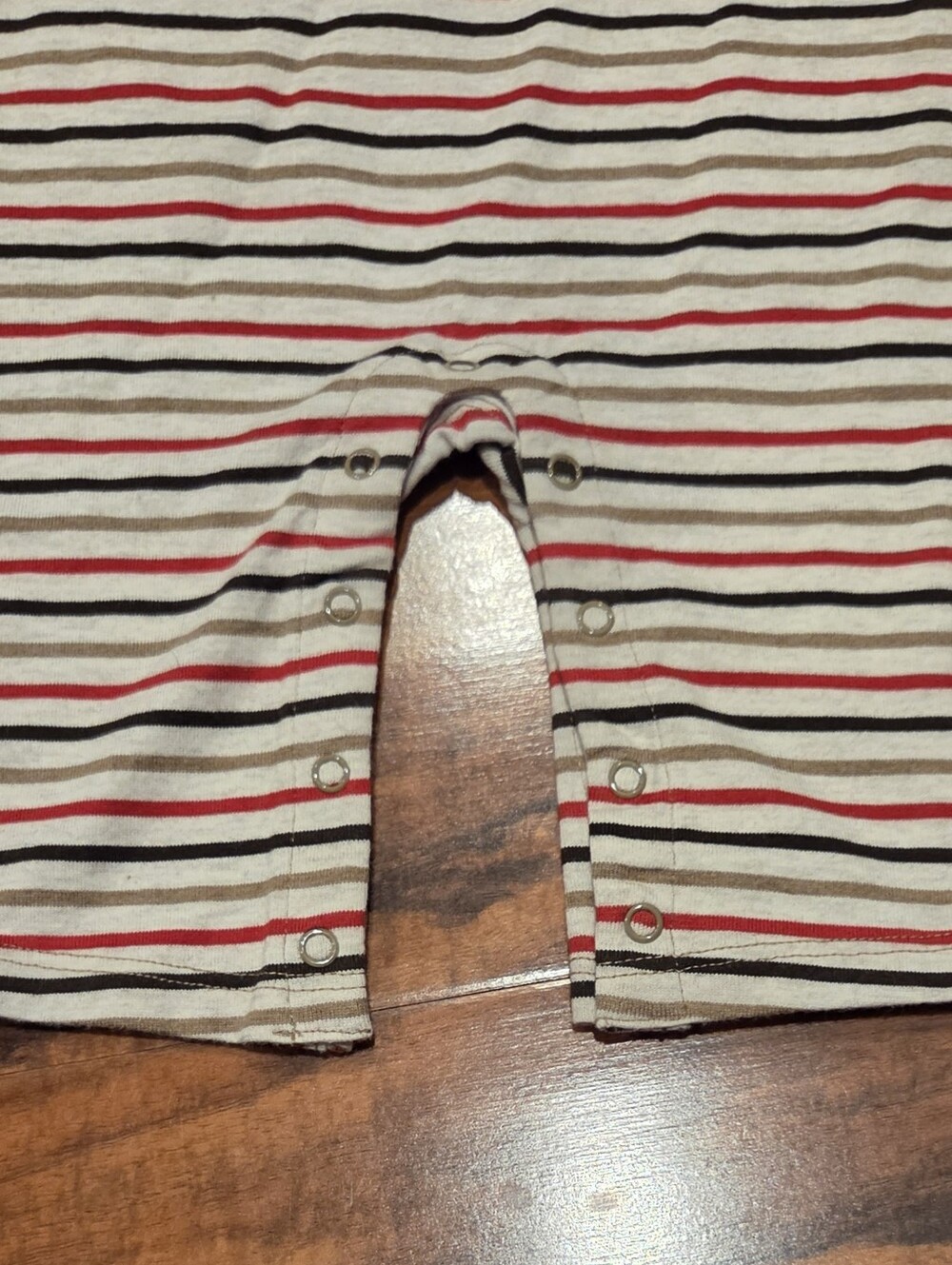 Janie and Jack NWT 0-3 Months Red/Brown/Tan Striped Moose One-Piece Romper - Picture 3 of 6